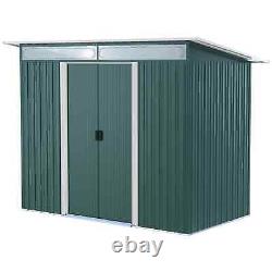 Outsunny Metal Garden Storage Shed, Tool Storage House with Double Sliding Doors