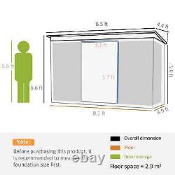 Outsunny Metal Garden Storage Shed, Tool Storage House with Double Sliding Doors