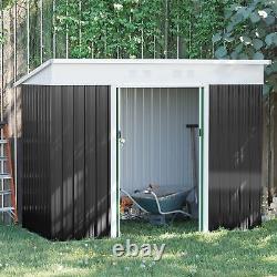 Outsunny Pend Garden Storage Shed with Sliding Door Ventilation Window Sloped Roof