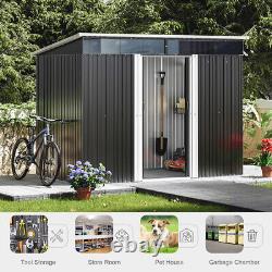 Pent Roofing Bike Tool Box Storage Outdoor Garden Shed Sliding Door Store Room