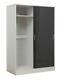 Reflect 2 Door Plain Sliding Wardrobe In Gloss Grey / Matt White Furniture New