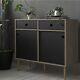 Rome Wooden Sideboard Storage Cabinet Unit With 2 Sliding Doors 2 Drawers Wood