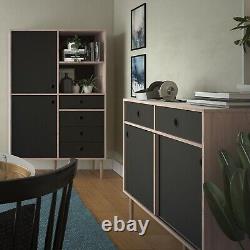 Rome Wooden Sideboard Storage Cabinet Unit With 2 Sliding Doors 2 Drawers Wood