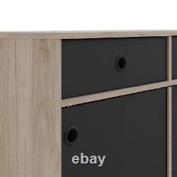 Rome Wooden Sideboard Storage Cabinet Unit With 2 Sliding Doors 2 Drawers Wood