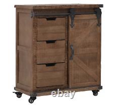 Rustic Side Cabinet Vintage Industrial Furniture Metal Room Storage Sideboard