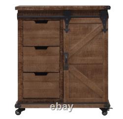 Rustic Side Cabinet Vintage Industrial Furniture Metal Room Storage Sideboard