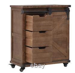 Rustic Side Cabinet Vintage Industrial Furniture Metal Room Storage Sideboard