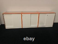 Shop Counters 3 Units Sliding Doors Lockable White And Orange Counters Set