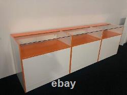 Shop Counters 3 Units Sliding Doors Lockable White And Orange Counters Set