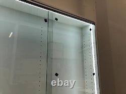 Shop counter Led lights glass shelves GLASS SLIDING DOORS LOCKABLE DISPLAY