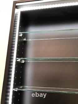 Shop counter Led lights glass shelves GLASS SLIDING DOORS LOCKABLE DISPLAY