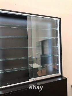 Shop counter Led lights glass shelves GLASS SLIDING DOORS LOCKABLE DISPLAY