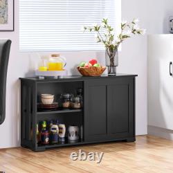 Sideboard Storage Cabinet Kitchen Buffet with Sliding Door Adjustable Shelf