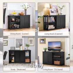 Sideboard Storage Cabinet Kitchen Buffet with Sliding Door Adjustable Shelf