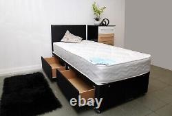 Single Divan Bed! Choose Faux Leather Headboard And Storage