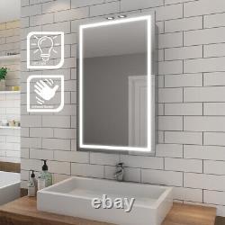 Sliding Door LED Light up Bathroom Mirror Cabinet Shelf Wall Hanging Sensor