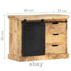 Solid Mango Wood Sideboard 80x30x60cm Commode Side Storage Cabinet vidaXL