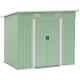 Steel Garden Shed Sliding Double Door Foundation Tool Equipment Storage Green