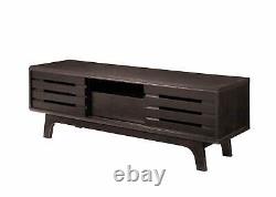 TV Cabinet Stand Unit Sliding Door Entertainment Living Room Furniture Dark Oak