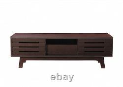 TV Cabinet Stand Unit Sliding Door Entertainment Living Room Furniture Dark Oak