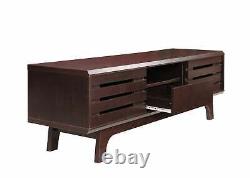 TV Cabinet Stand Unit Sliding Door Entertainment Living Room Furniture Dark Oak