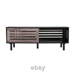 TV Stand Entertainment Center Sliding Door Storage Cabinet Wooden Console Table