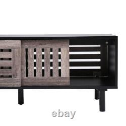 TV Unit Cabinet Media Console Table Stand with Sliding Door Wooden Storage Chest