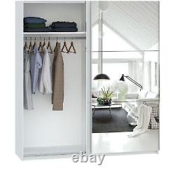 The Range Echo Sliding Door Wardrobe White Matte 205cm x 180cm