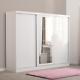 Triple 3 Door Sliding Wardrobe Cabinet Storage Organiser Closet Nevada White