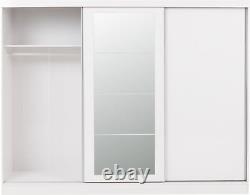 Triple 3 Door Sliding Wardrobe Cabinet Storage Organiser Closet Nevada White