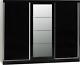 Triple Wardrobe Sliding Robe High Gloss Cabinet Storage Closet Nevada Black