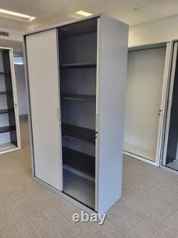 Triumph 2 Sliding Doors Tall Side Office Storage Cupboard Cabinet + UK DELIVERY