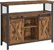 Vasagle Sideboard, Kitchen Cabinet, Storage Cupboard, With 2 Sliding Barn Doors