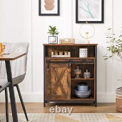 VASAGLE Storage Cabinet, Sideboard, with Sliding Barn Door, Open Compartment