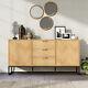 V-zigzag Wooden Oak Sideboard Tv Unit Buffet Cabinet Cupboard 3 Drawers 2 Doors