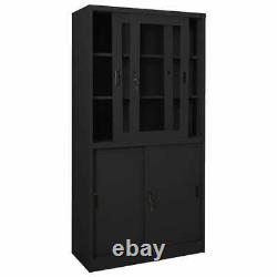 VidaXL Office Cabinet with Sliding Door Anthracite 90x40x180 cm Steelbest