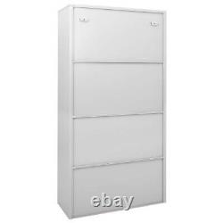 VidaXL Office Cabinet with Sliding Door Light Grey 90x40x180 cm Steel Furniture