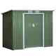 Walk-in Garden Shed Sliding Door Foundation Steel Tool Equipment Storage Green