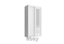 Wardrobe 100 cm Wall Closet Cabinet Sliding Doors Storage Bedroom Luxury ALASKA