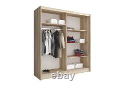 Wardrobe 180 cm Wall Closet Cabinet Sliding Doors Storage Modern Luxury MAJA V