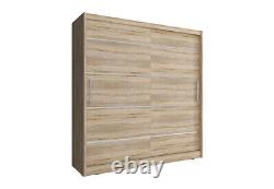 Wardrobe 200 cm Wall Closet Cabinet Sliding Doors Storage Modern Luxury MAJA ALU