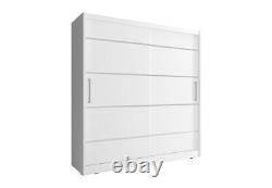 Wardrobe 200 cm Wall Closet Cabinet Sliding Doors Storage Modern Luxury MAJA ALU