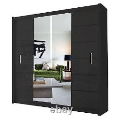 Wardrobe Modern Altalisbona Sliding Door Cabinet Shelves Hanging Rail Bedroom UK