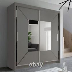 Wardrobe Modern Altanicole Sliding Door Cabinet Shelve Hanging Rail Bedroom UK