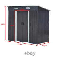 Waterproof Outdoor Garden Metal Shed Large Tool Storage House with 2 Sliding Door