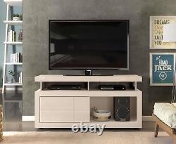 Wide Screen TV Stand Television Unit Sliding Door Storage Cabinet Glossy White