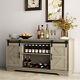 Wooden Storage Cabinet Sideboard And Tv Cabinet Free Standing Sliding Barn Door