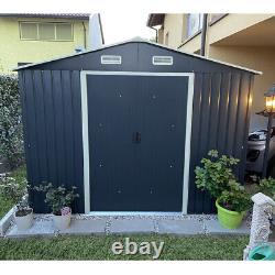 XXL Large Sliding Door Steel Tool House 12ftx10ft Garden Shed Air Vent Container