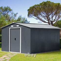 XXL Large Sliding Door Steel Tool House 12ftx10ft Garden Shed Air Vent Container