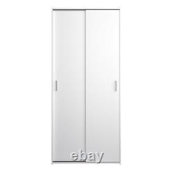 2 Portes Coulissantes Armoire Blanche Pratique de Rangement Utile Emprise Minimale Bord de Mer